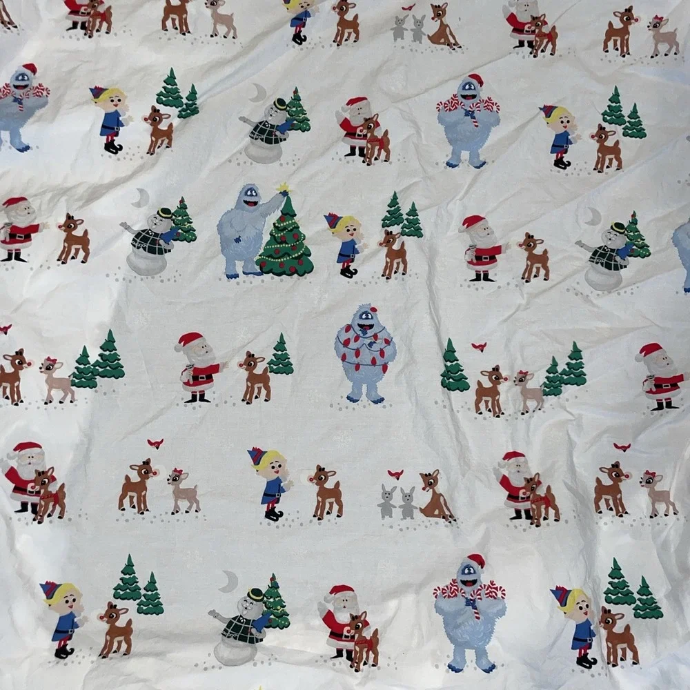 Pottery Barn Kids GID Rudolph The Red Nose Reindeer Full Fitted Sheet Only